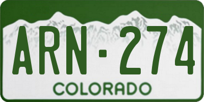CO license plate ARN274