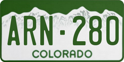 CO license plate ARN280