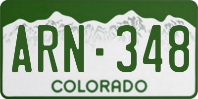 CO license plate ARN348