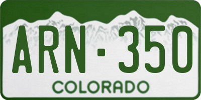 CO license plate ARN350