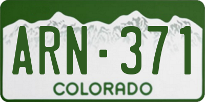 CO license plate ARN371