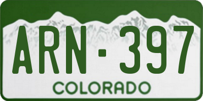 CO license plate ARN397