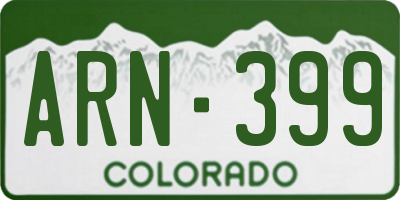CO license plate ARN399