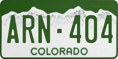 CO license plate ARN404
