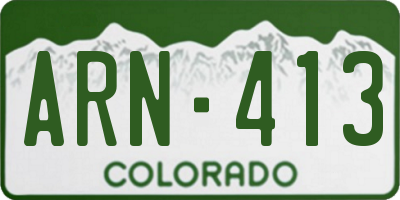 CO license plate ARN413