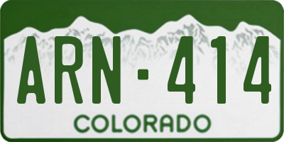 CO license plate ARN414