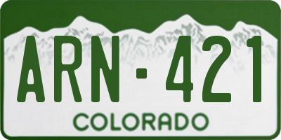 CO license plate ARN421