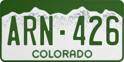 CO license plate ARN426