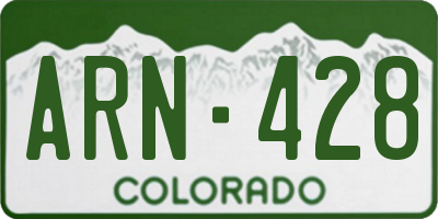 CO license plate ARN428