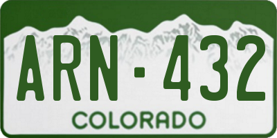 CO license plate ARN432