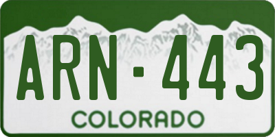 CO license plate ARN443