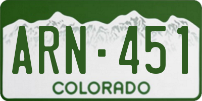 CO license plate ARN451