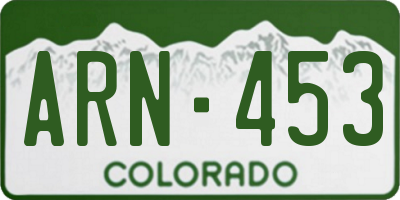 CO license plate ARN453