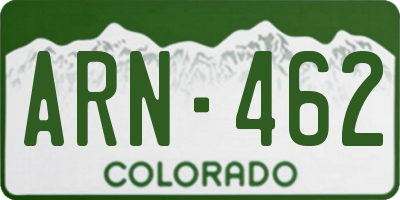 CO license plate ARN462