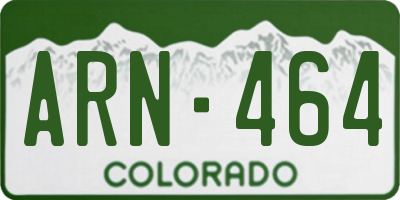 CO license plate ARN464