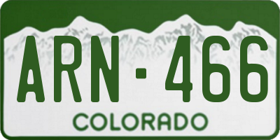 CO license plate ARN466