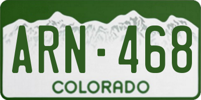 CO license plate ARN468