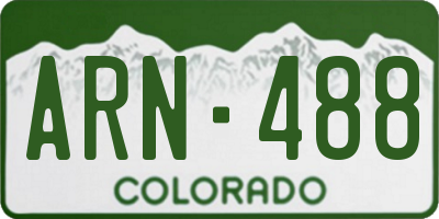 CO license plate ARN488