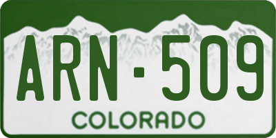 CO license plate ARN509