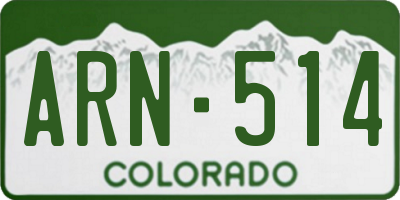 CO license plate ARN514