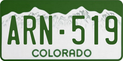 CO license plate ARN519