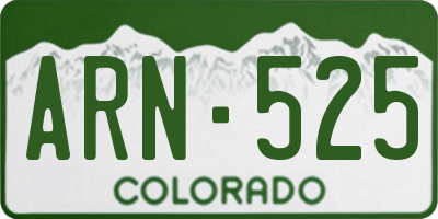 CO license plate ARN525