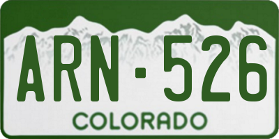 CO license plate ARN526
