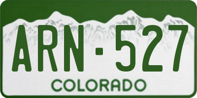 CO license plate ARN527