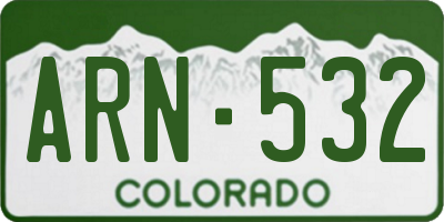 CO license plate ARN532