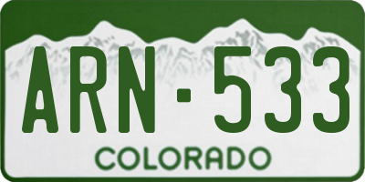 CO license plate ARN533