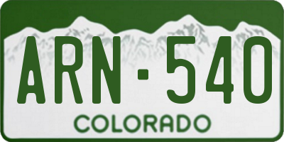 CO license plate ARN540