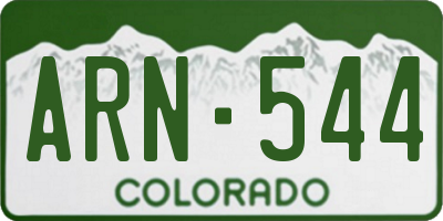 CO license plate ARN544