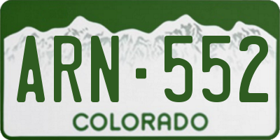 CO license plate ARN552