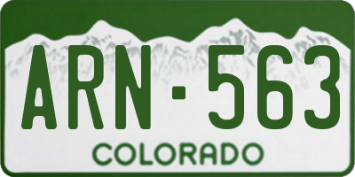 CO license plate ARN563