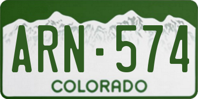 CO license plate ARN574