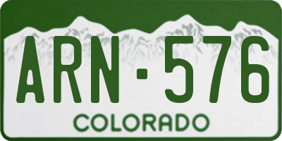 CO license plate ARN576