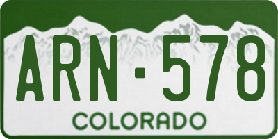 CO license plate ARN578