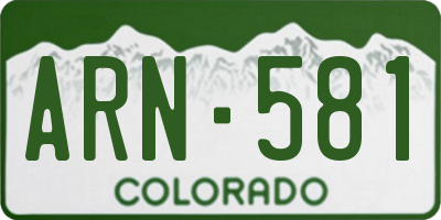 CO license plate ARN581
