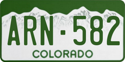 CO license plate ARN582