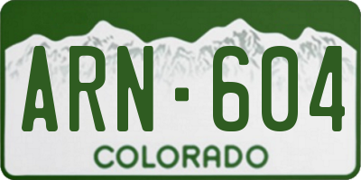 CO license plate ARN604