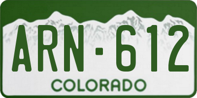 CO license plate ARN612