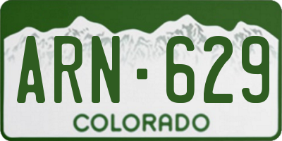 CO license plate ARN629