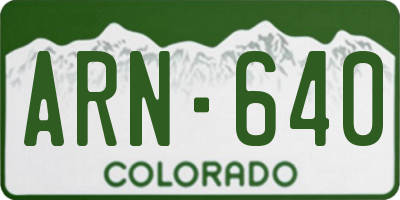 CO license plate ARN640