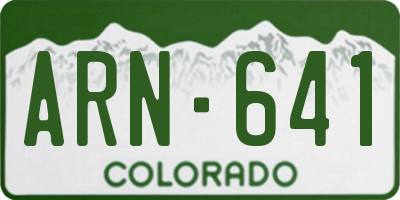 CO license plate ARN641