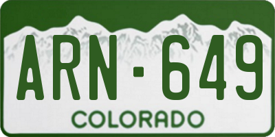 CO license plate ARN649