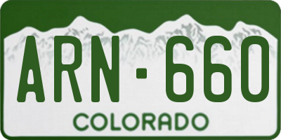 CO license plate ARN660