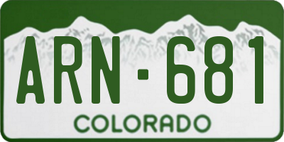 CO license plate ARN681