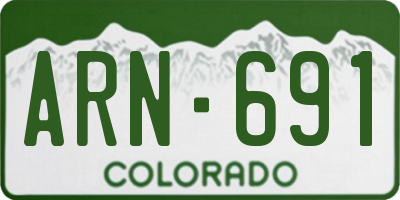 CO license plate ARN691