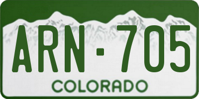 CO license plate ARN705