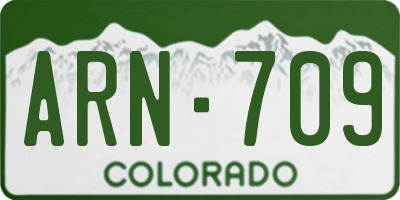 CO license plate ARN709